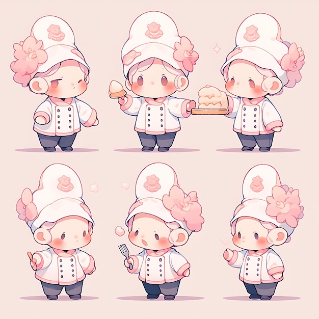 Colorful Male Baker Chibi Kawaii Pastry Chef Chef Uniform Fashion Pin Creative Collections design