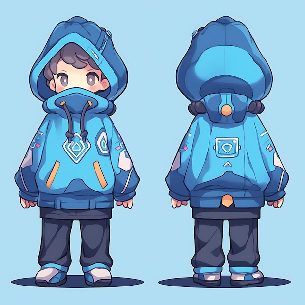 colorful male video game tester chibi kawaii game tester casual gamer anime character collections