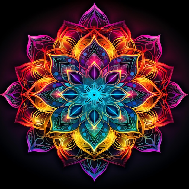 colorful mandala AI generated