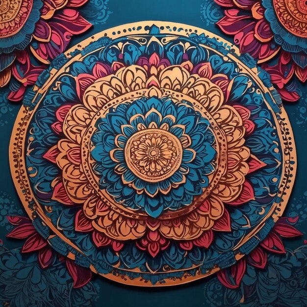 A Colorful Mandala Floral Pattern With the ar on it