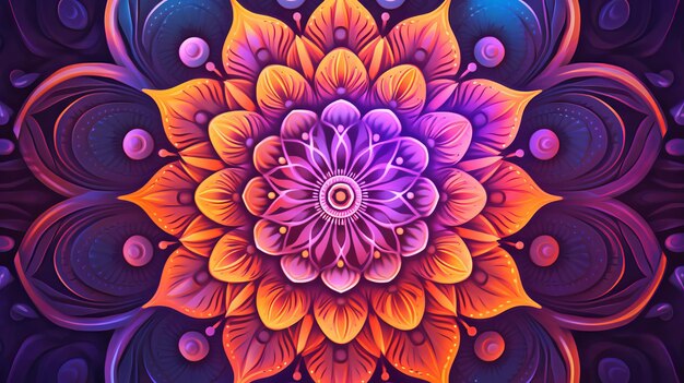 A colorful mandala with the word flower on it.