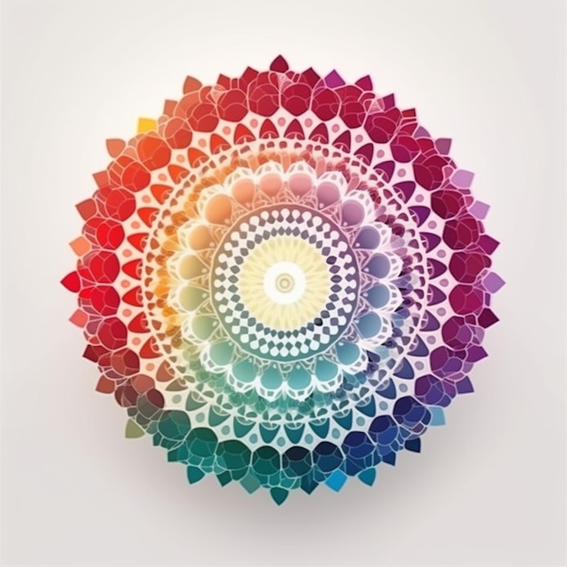 A colorful mandala with the word love on it.