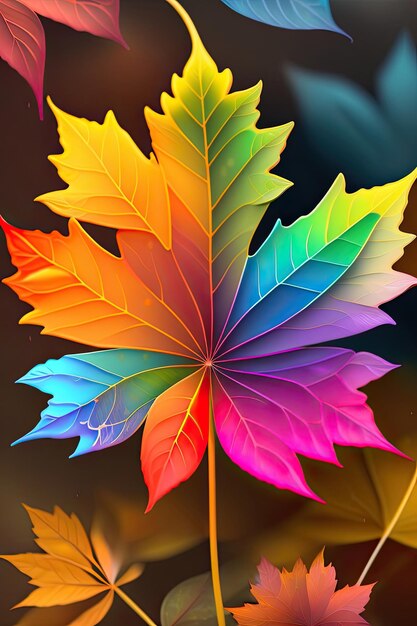 Colorful maple leaf