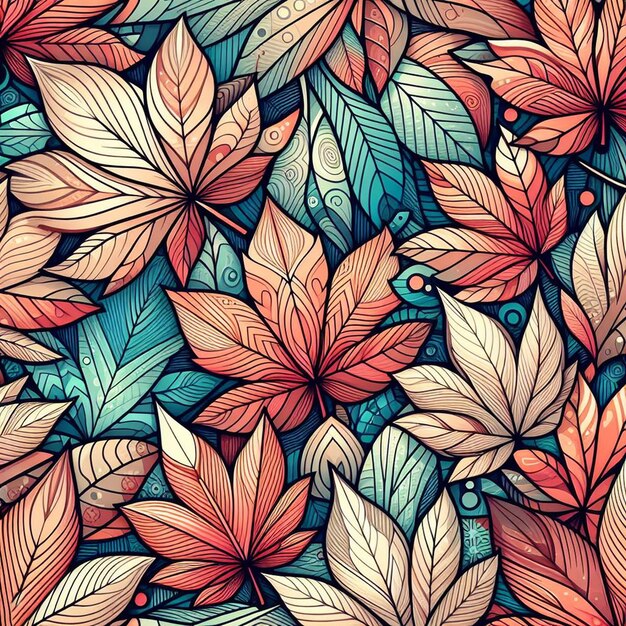 Photo colorful maple tree leaves pattern texture seamless vector art tropical caribbean exotic icon pic