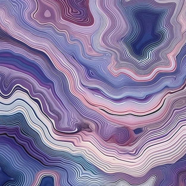 A colorful marble painting with a blue and purple background.