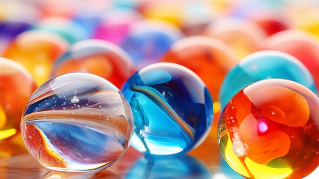 Colorful marbles glass ball wallpaper image ai generated art