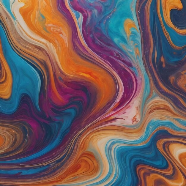 Colorful marbling texture creative background with abstract waves liquid art style painted with oil