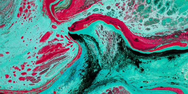 抽象的な波、油で描かれた液体アート スタイルとカラフルなマーブリング テクスチャ創造的な背景