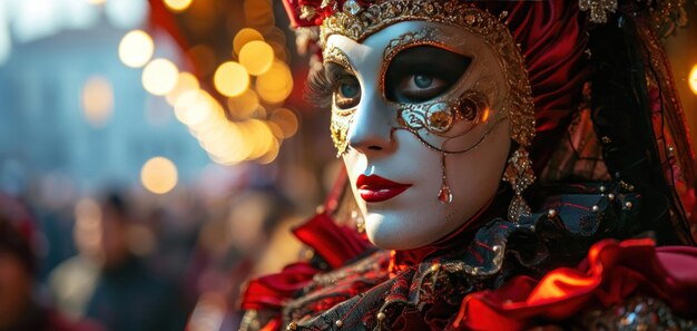 Colorful mardi gras carnival masks traditional venice festival