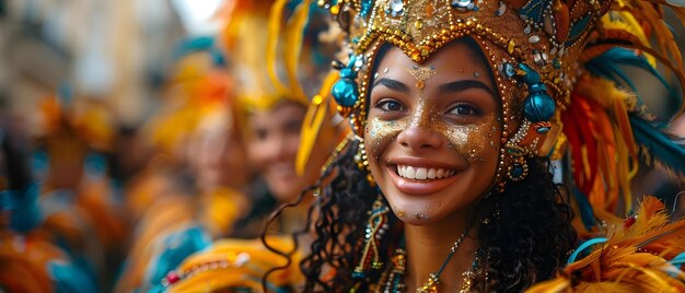 Photo colorful mardi gras masquerade with people singing dancing and celebrating purim in festive costumes concept mardi gras masquerade singing dancing purim celebration festive costumes