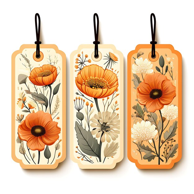 Foto colorful of marigold shop tag card textured orange cardstock tag card ma schizzo in acquerello