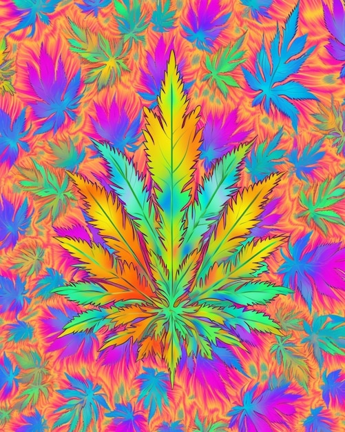 A colorful marijuana leaf that is made by me.