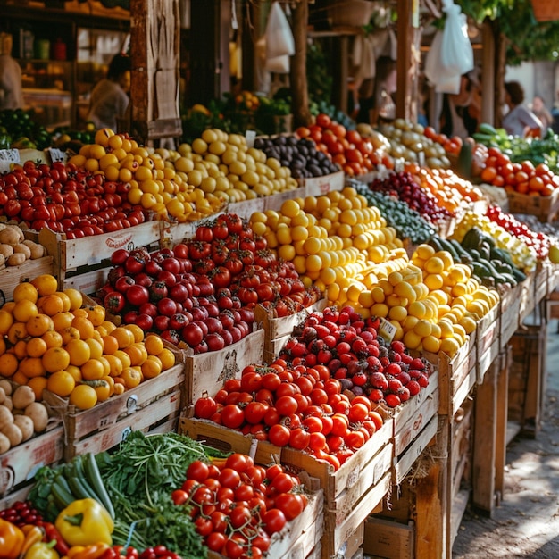 Colorful market produce