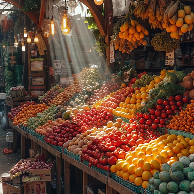 Colorful market produce