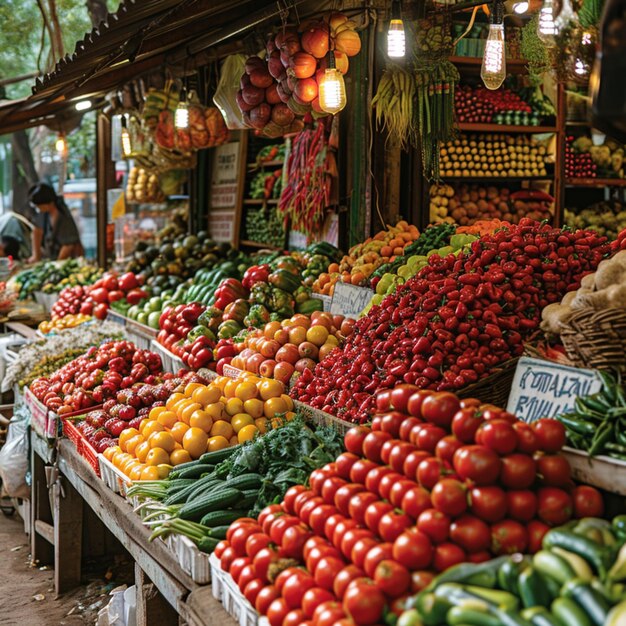 Colorful market produce