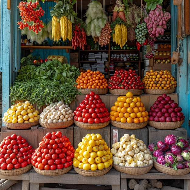 Colorful market produce