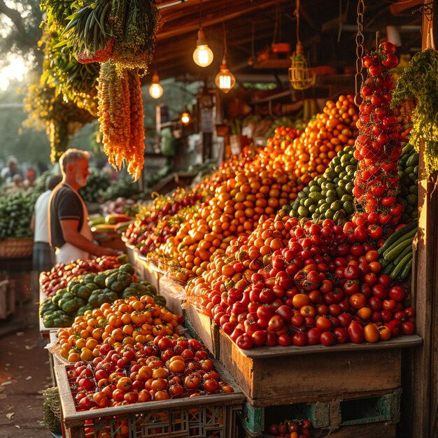 Colorful market produce