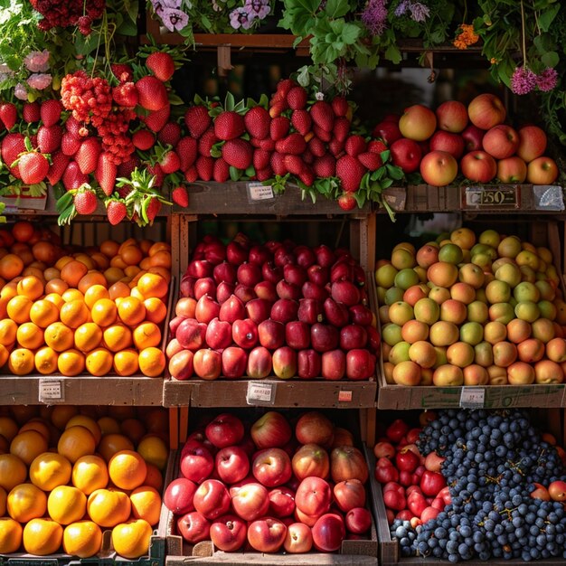 Foto prodotti colorati per il mercato