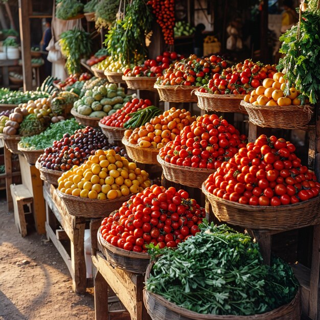 Colorful market produce