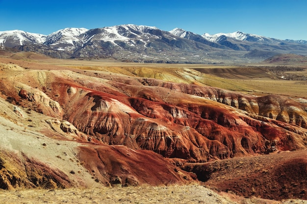 Colorful Mars in Altai Mountains Martian valley beautiful landscape in Altai Republic Russia