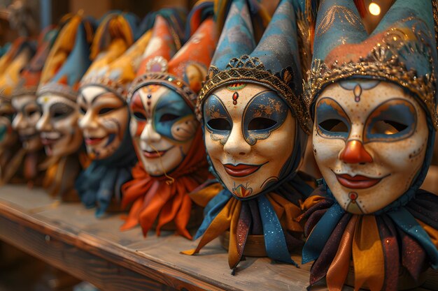 Colorful Masks Arranged on Shelf