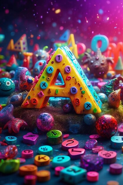 красочная математическая обложка с математическими знаками монстры блеск приключенческая фантазия для детей