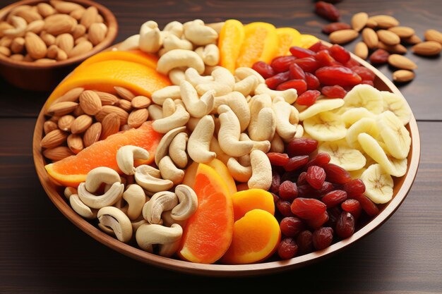 A Colorful Medley of Fruit Slices and Crunchy Cashew Nuts A Delectable Bowl of Delights ar 32