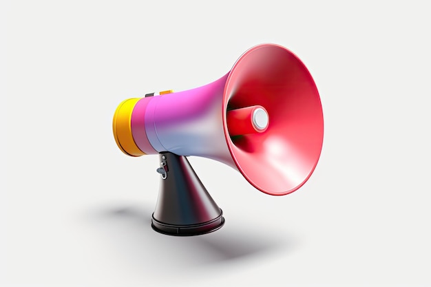 A colorful megaphone on a white background