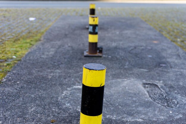 Colorful metal posts