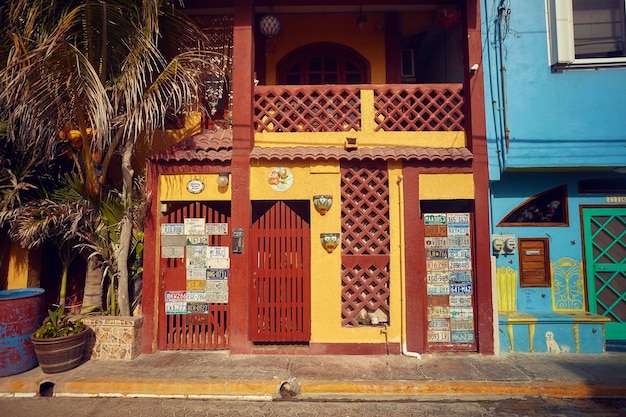 Colorful Mexican building