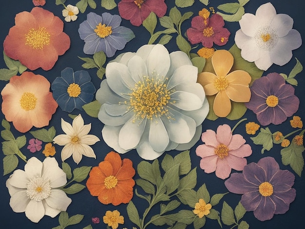 Красочный мексиканский цветочный узор красивые фантазии винтажные обои ботанический букет цветов AI Genera