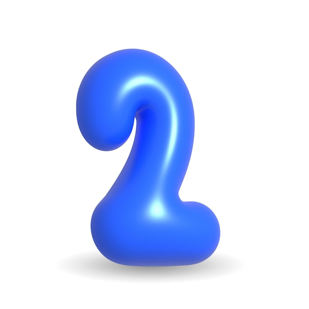 Фото Красочный полуночный синий шар номер два 3d реалистичный элемент дизайна для с днем рождения