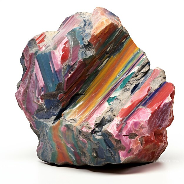 Colorful mineral stone on a white background