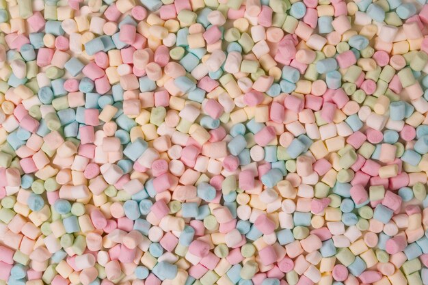 Colorful mini marshmallows as background or texture