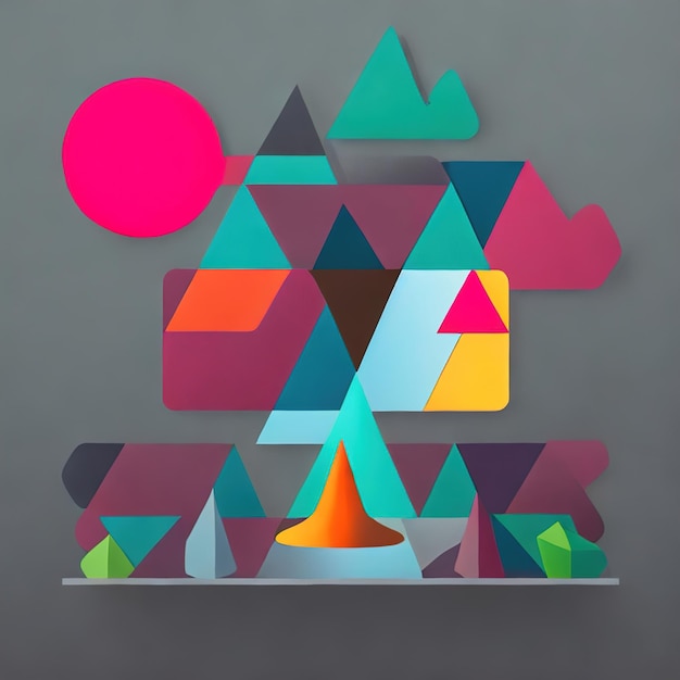 Colorful minimalist geometric pattern wallpaper