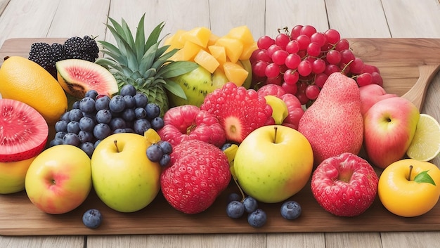 Colorful mix fruits