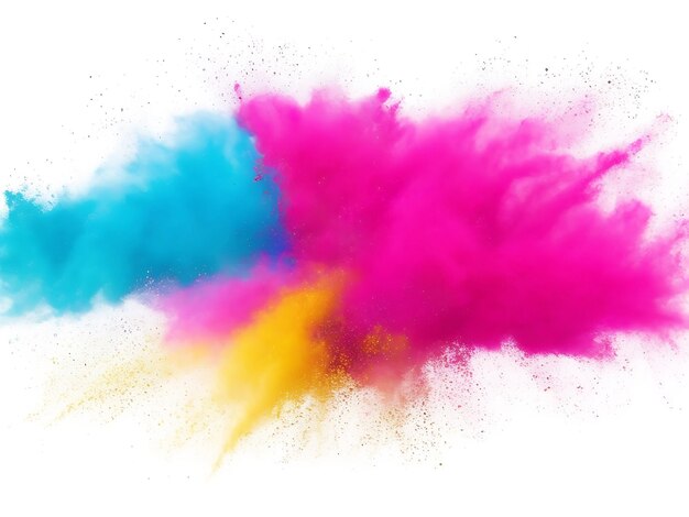 Colorful mixed rainbow_powder explosion isolated Ai generated