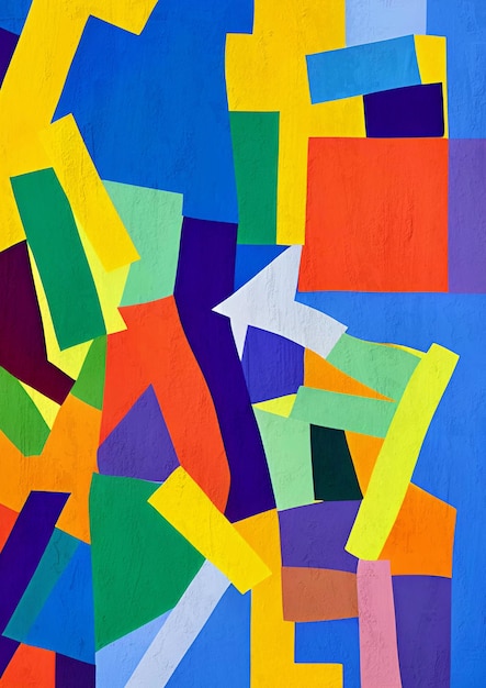 Colorful modern abstract painting of geometric shapes