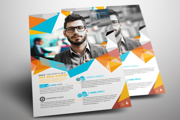 Photo colorful modern business flyer