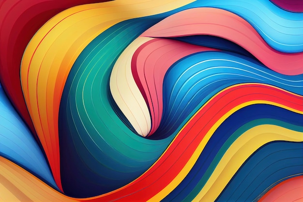 Colorful modern curvy waves background