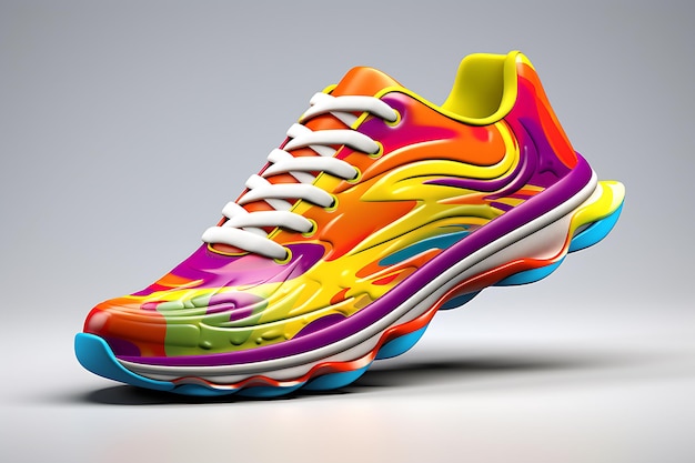 Colorful modern sports shoes AI generated