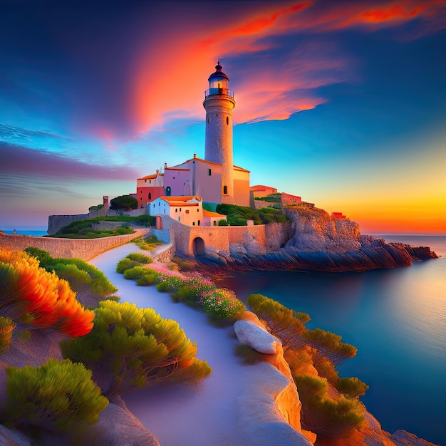 Красочная утренняя сцена Сардинии, Италия, Европа