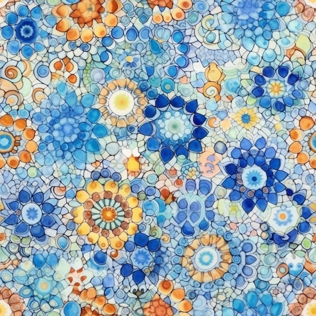 A colorful mosaic of flowers.