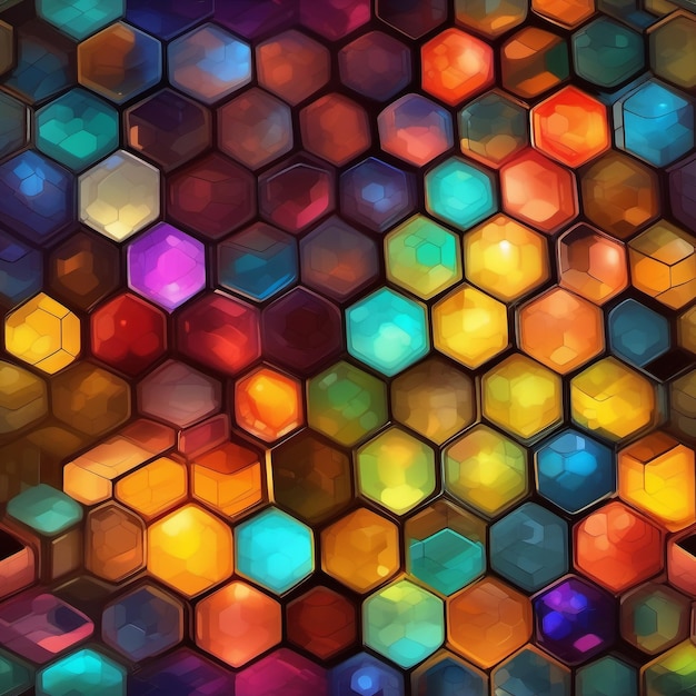 a colorful mosaic of the hexagonal tiles