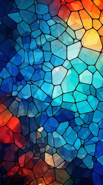 a colorful mosaic of a lamp