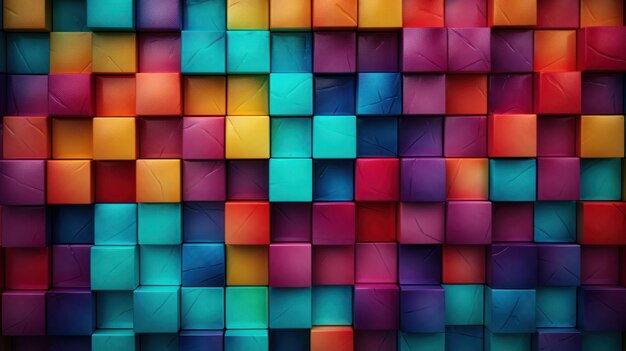 Colorful Mosaic Pattern Background AI Generated