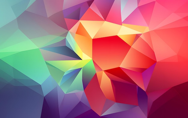 A colorful mosaic of triangles with a colorful background