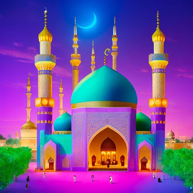 A colorful mosque generated by ai