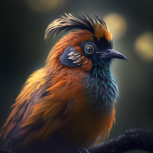 Colorful most beautiful bird in the wall Generative AI