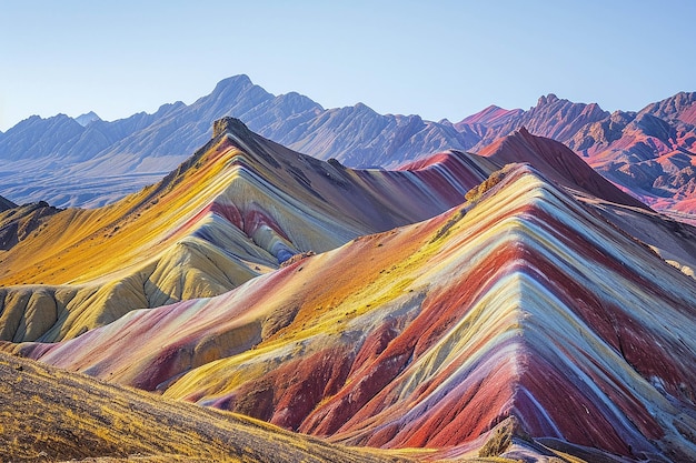 Photo colorful mountain generates by ai